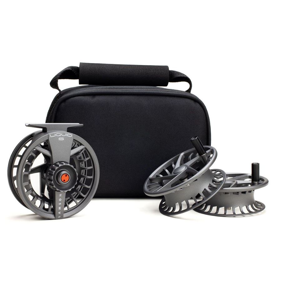 Lamson Liquid SSeries HD Fly Reel 3 Pack in Smoke